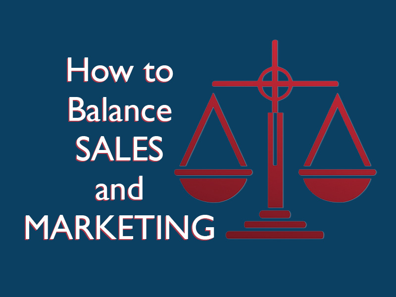 scales to illustrate how to balance sales and marketing