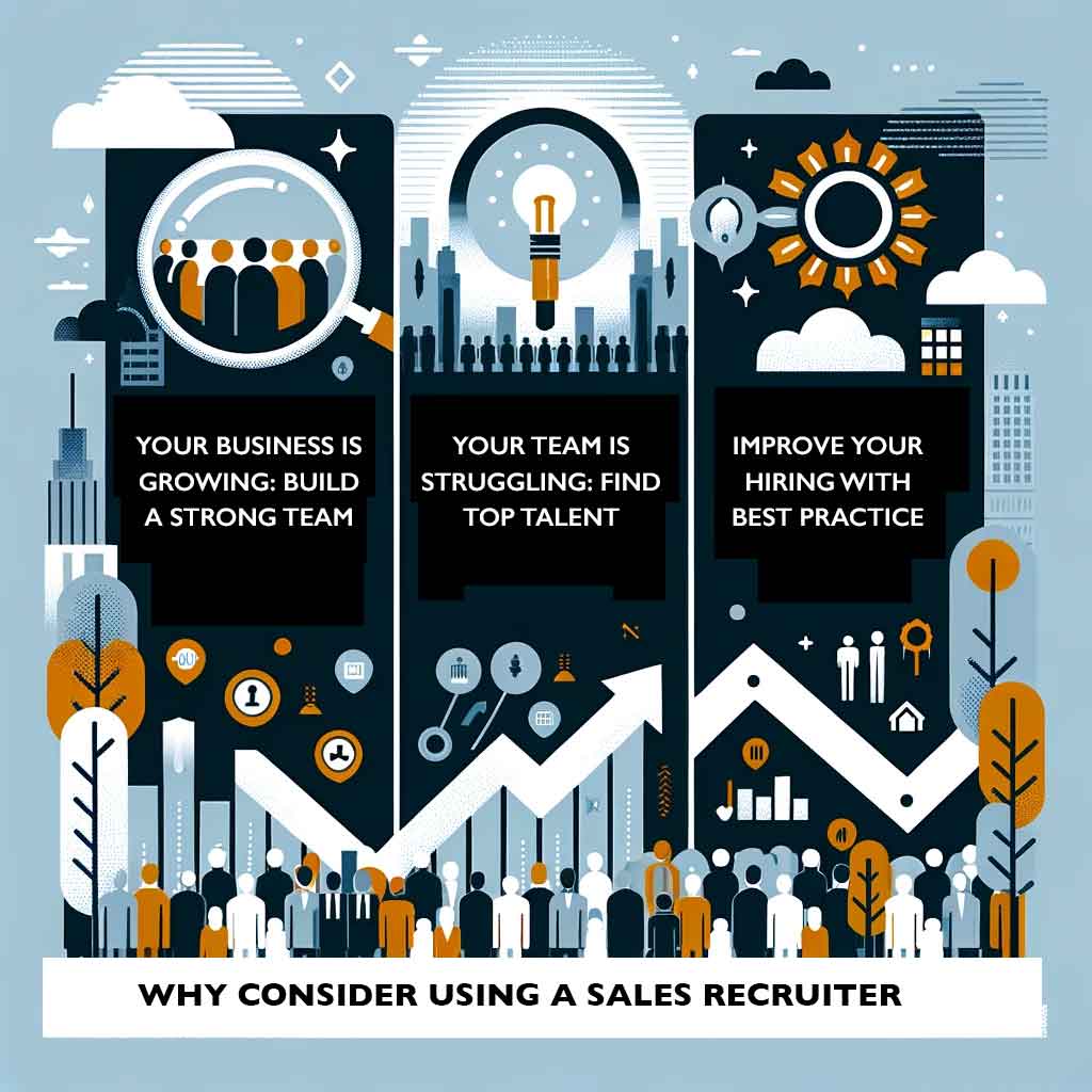 infographic with 3 reasons for hiring a sales recruiter