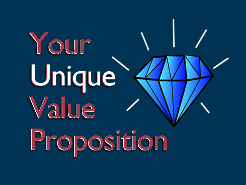 Image of a sparkling jewel to illustrate the text explaining your unique value proposition.
