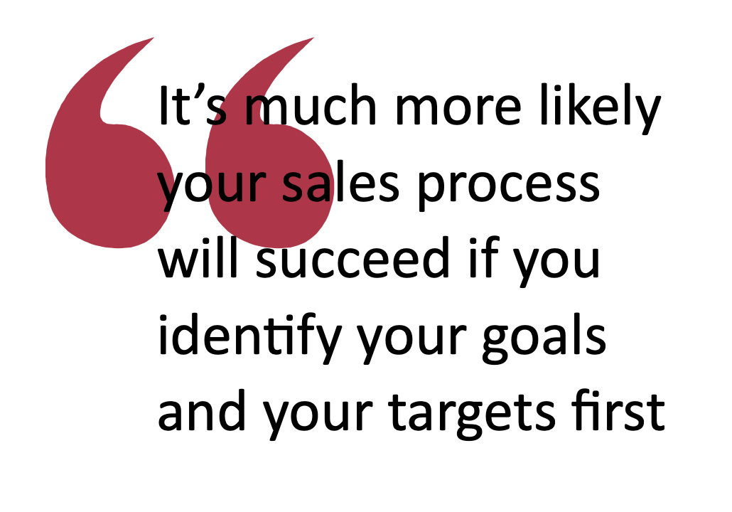 quote from the text about identifying goals to help your sales process succeed