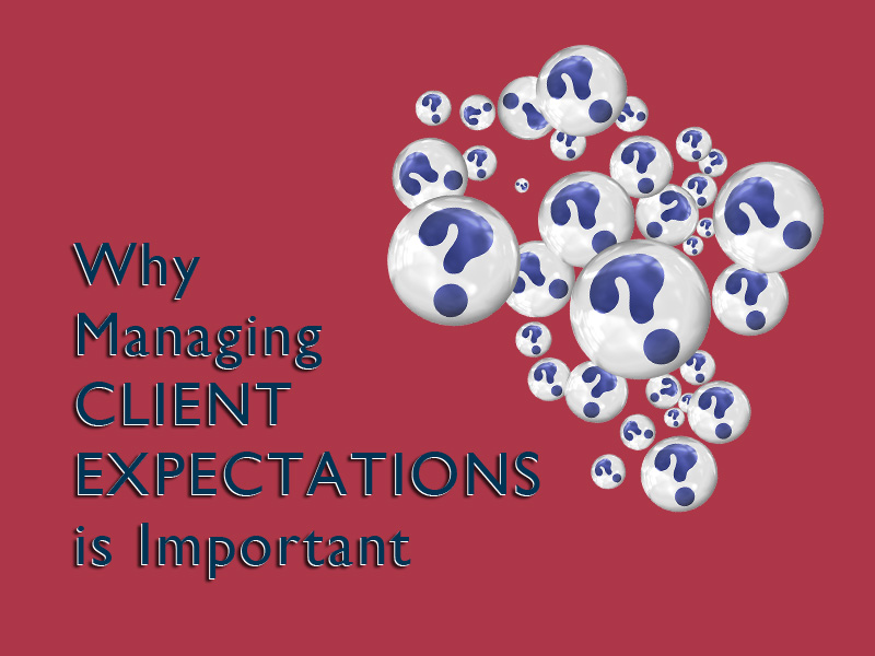 circles with question marks to illustrate why managing client expectations is important