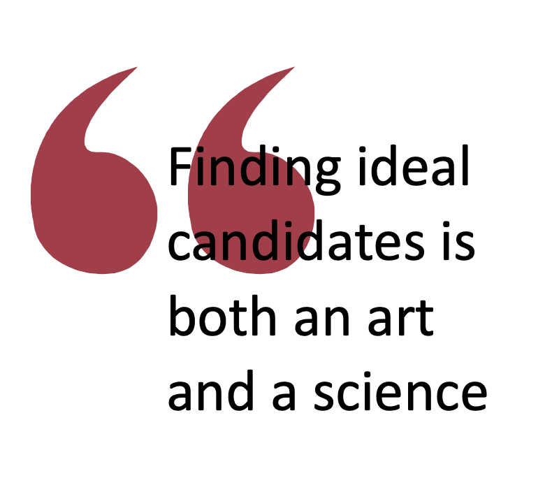 Pull quote from text about recruiting sales talent being an art and a science