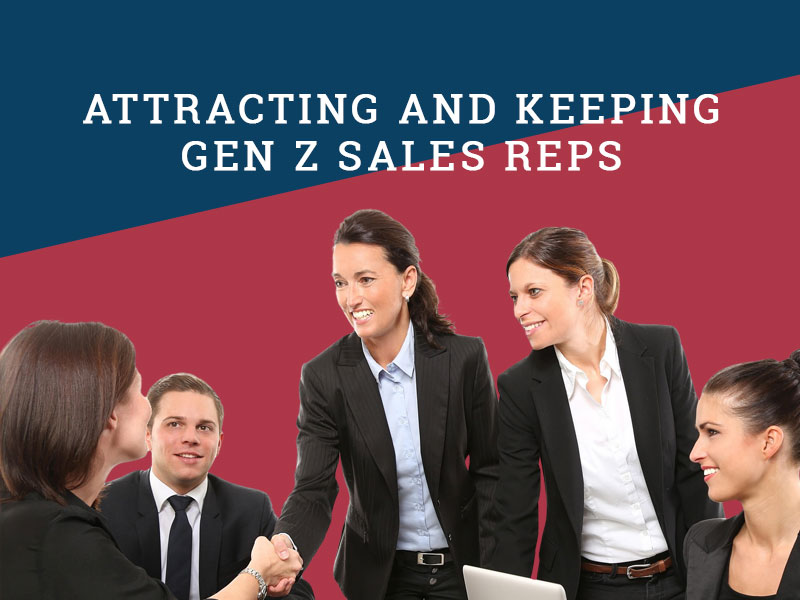Young business people shaking hands to illustrate attracting Gen Z sales reps
