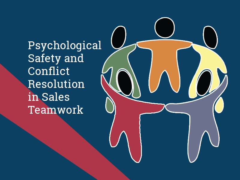 Graphic of a team holding hands in a circle to illustrate psychological safety and conflict resolution