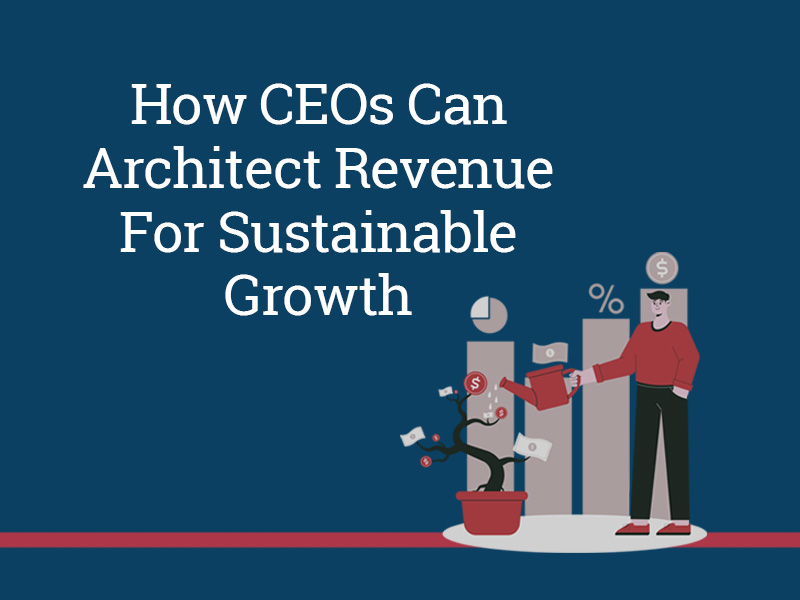 graphic of person watering a money tree against a rising graph to illustrate sustainable business growth